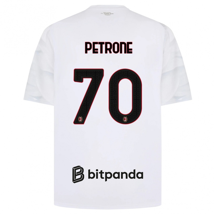 ילדים כדורגל Daniele Petrone #70 לבן אדום שחור הרחק ג'רזי 2026/27