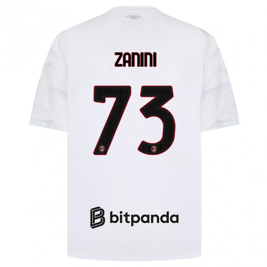ילדים כדורגל Paola Zanini #73 לבן אדום שחור הרחק ג'רזי 2026/27