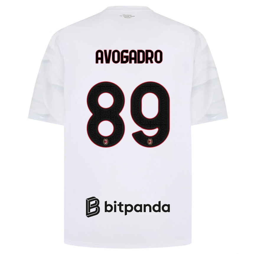 ילדים כדורגל Pietro Avogadro #89 לבן אדום שחור הרחק ג'רזי 2026/27