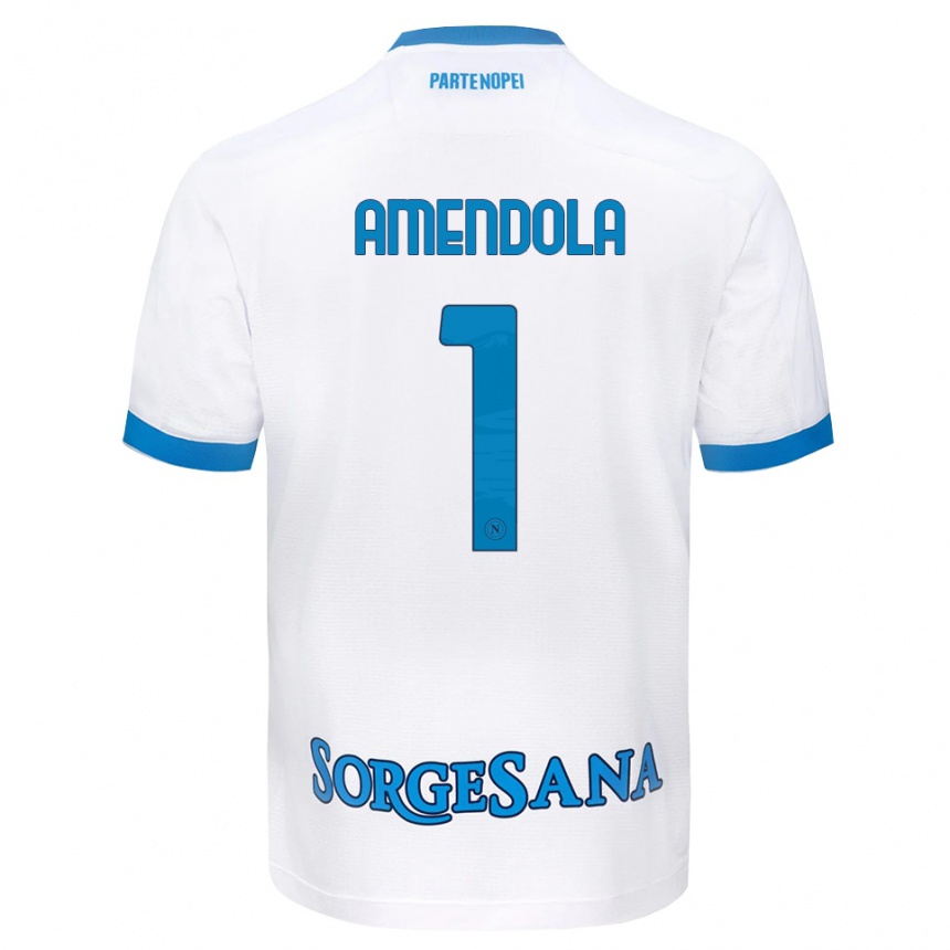 ילדים כדורגל Antonio Amendola #1 לבן כחול שמיים הרחק ג'רזי 2026/27