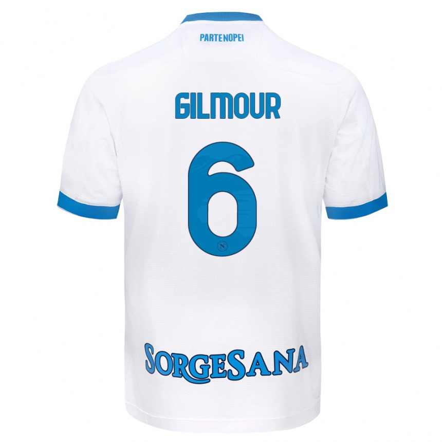 ילדים כדורגל בילי גילמור #6 לבן כחול שמיים הרחק ג'רזי 2026/27