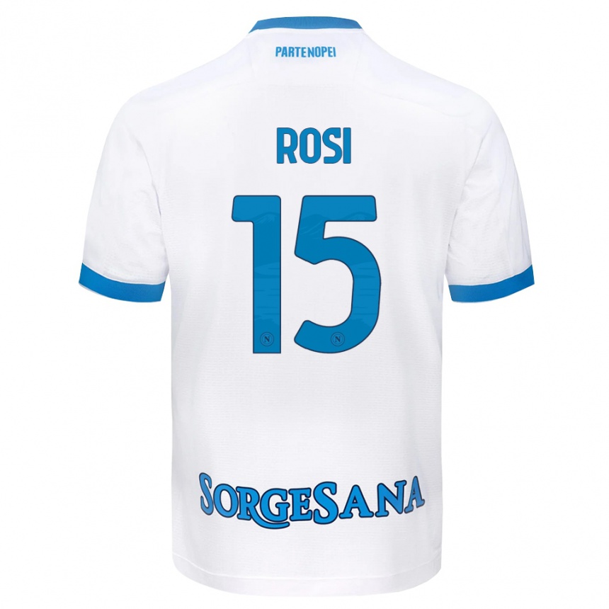 ילדים כדורגל Pasquale Rosi #15 לבן כחול שמיים הרחק ג'רזי 2026/27