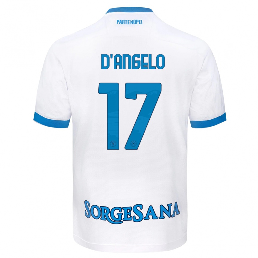 ילדים כדורגל Giuseppe D'angelo #17 לבן כחול שמיים הרחק ג'רזי 2026/27 ילדים כדורגל Giuseppe D'angelo #17 לבן כחול שמיים הרחק ג'רזי 2026/27