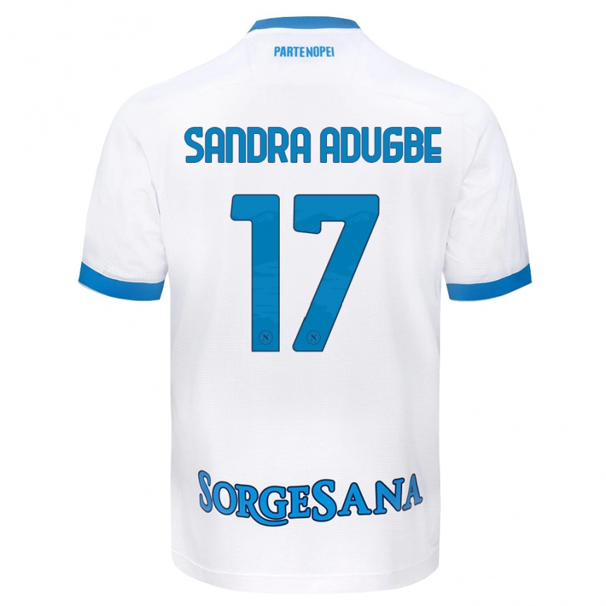 ילדים כדורגל Olamide Sandra Adugbe #17 לבן כחול שמיים הרחק ג'רזי 2026/27
