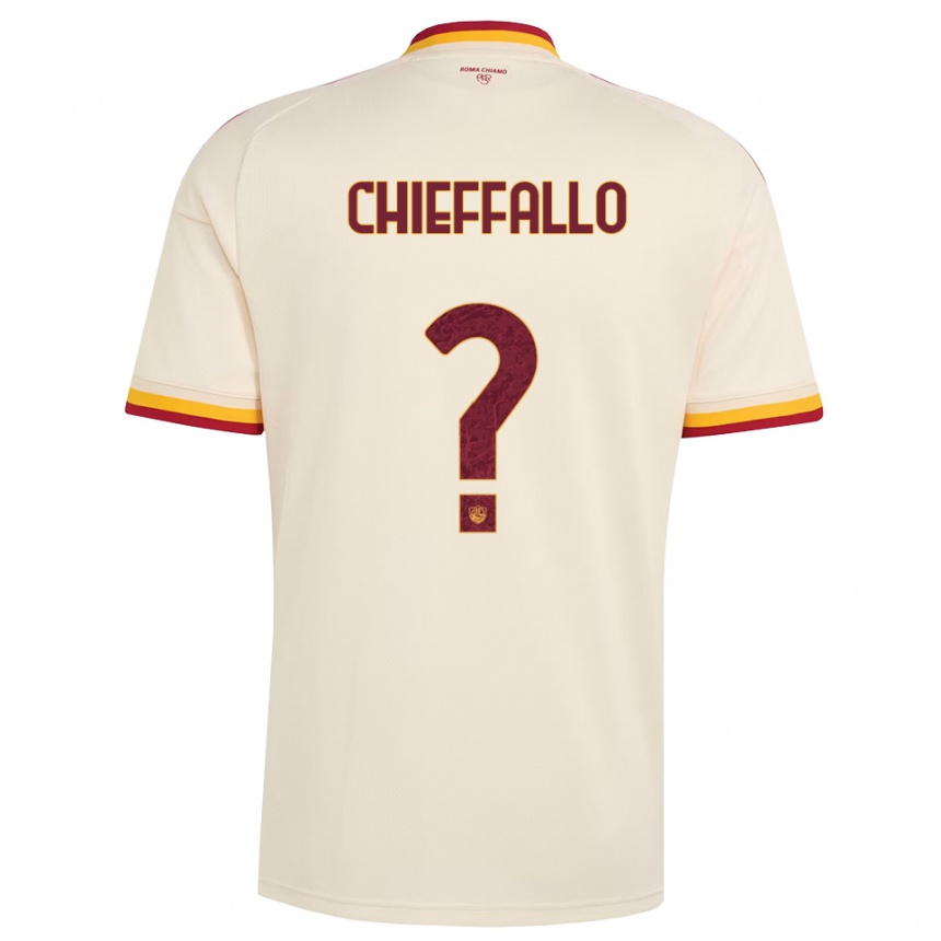 ילדים כדורגל Niccolò Chieffallo #0 שמפניה אדום צהוב הרחק ג'רזי 2026/27