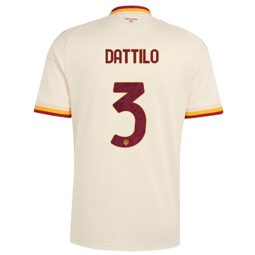 ילדים כדורגל Lorenzo Dattilo #3 שמפניה אדום צהוב הרחק ג'רזי 2026/27