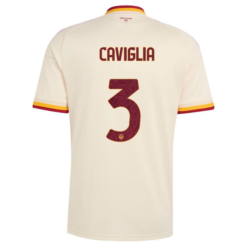 ילדים כדורגל Manuel Caviglia #3 שמפניה אדום צהוב הרחק ג'רזי 2026/27