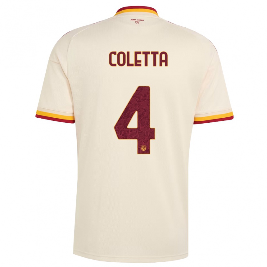 ילדים כדורגל Francesco Coletta #4 שמפניה אדום צהוב הרחק ג'רזי 2026/27
