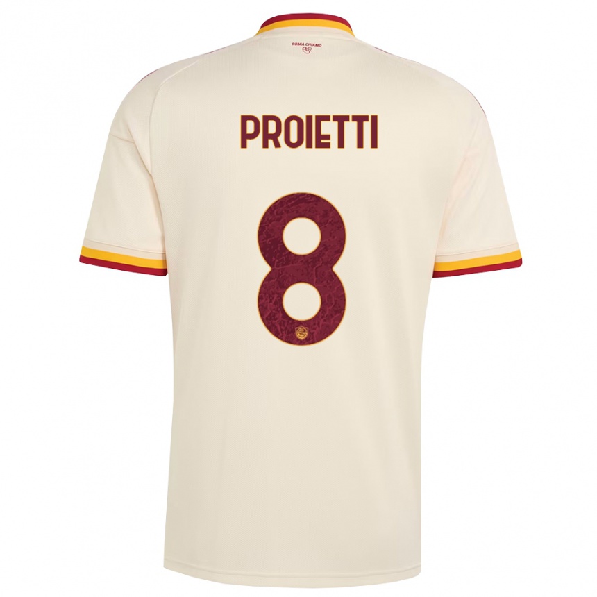 ילדים כדורגל Mauro Proietti #8 שמפניה אדום צהוב הרחק ג'רזי 2026/27