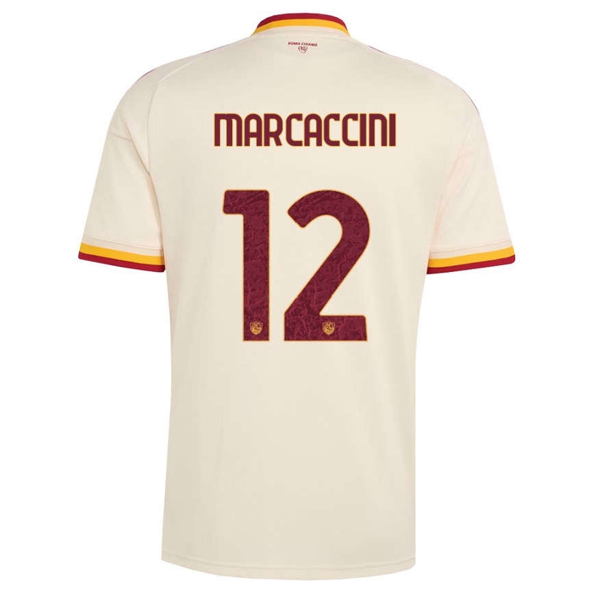 ילדים כדורגל Alessio Marcaccini #12 שמפניה אדום צהוב הרחק ג'רזי 2026/27 ילדים כדורגל Alessio Marcaccini #12 שמפניה אדום צהוב הרחק ג'רזי 2026/27