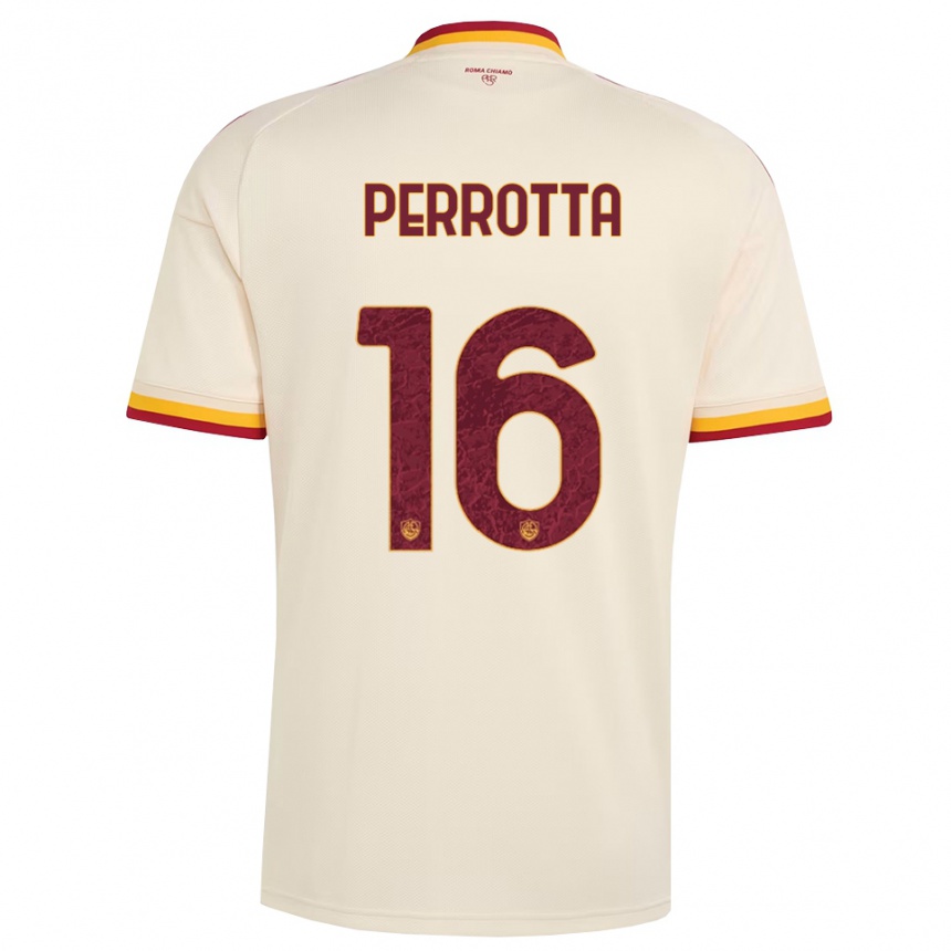 ילדים כדורגל Mathias Perrotta #16 שמפניה אדום צהוב הרחק ג'רזי 2026/27