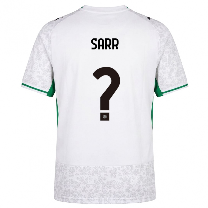 ילדים כדורגל Demba Sarr #0 לבן שחור ירוק הרחק ג'רזי 2026/27