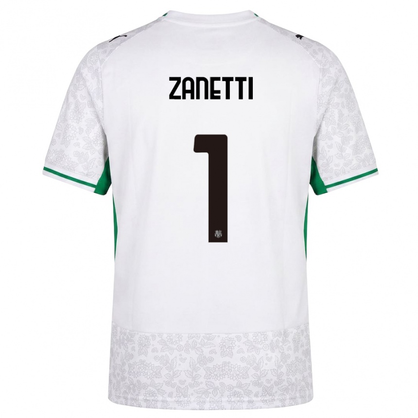 ילדים כדורגל Ercole Zanetti #1 לבן שחור ירוק הרחק ג'רזי 2026/27