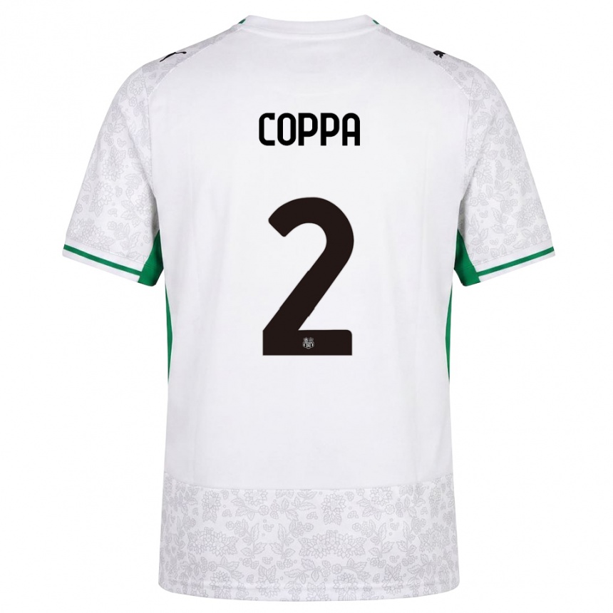 ילדים כדורגל Samuele Coppa #2 לבן שחור ירוק הרחק ג'רזי 2026/27
