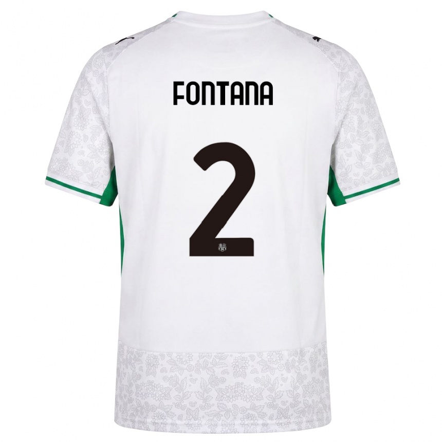 ילדים כדורגל Fabrizio Fontana #2 לבן שחור ירוק הרחק ג'רזי 2026/27