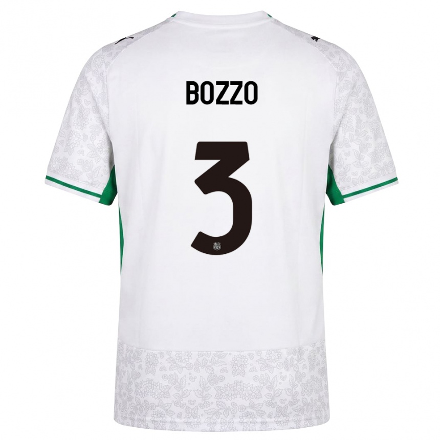ילדים כדורגל Marco Bozzo #3 לבן שחור ירוק הרחק ג'רזי 2026/27