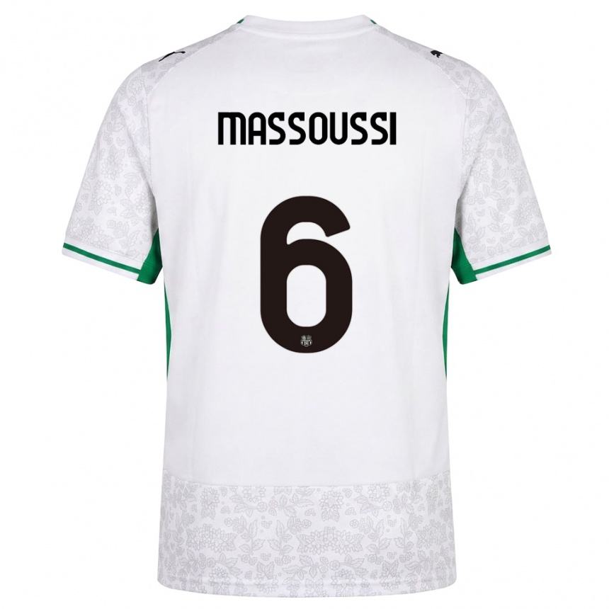 ילדים כדורגל Zaid Massoussi #6 לבן שחור ירוק הרחק ג'רזי 2026/27