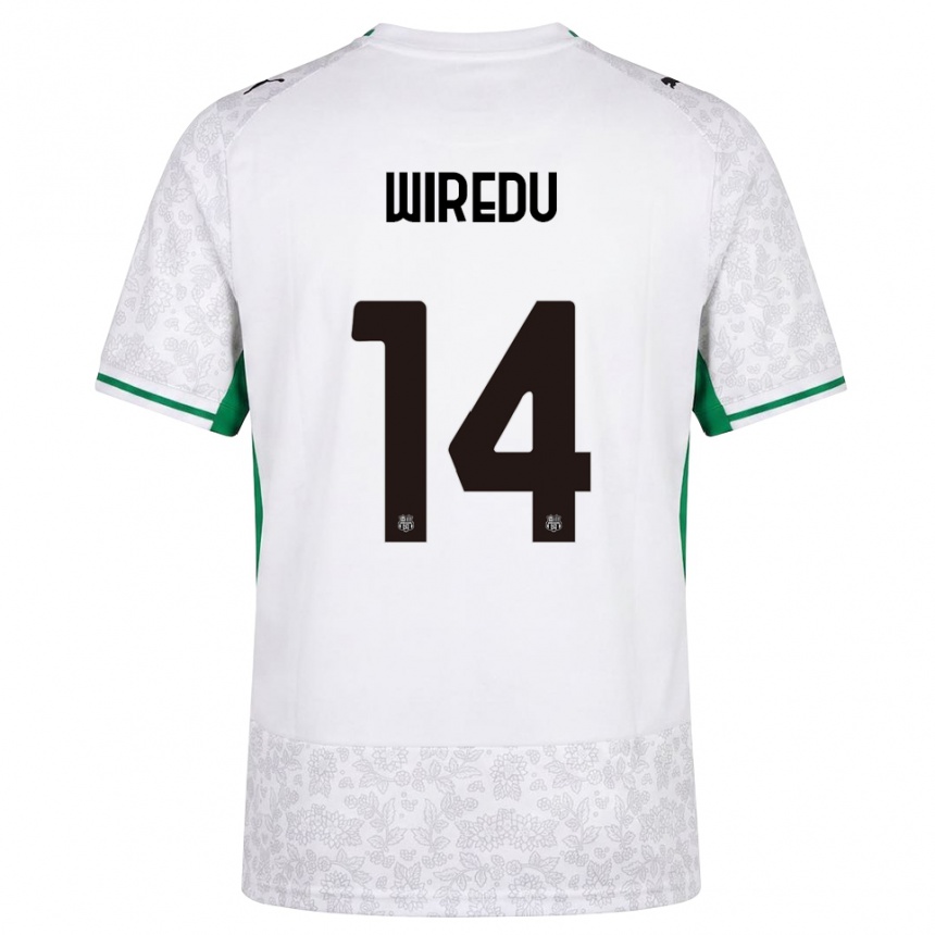 ילדים כדורגל Francis Wiredu #14 לבן שחור ירוק הרחק ג'רזי 2026/27