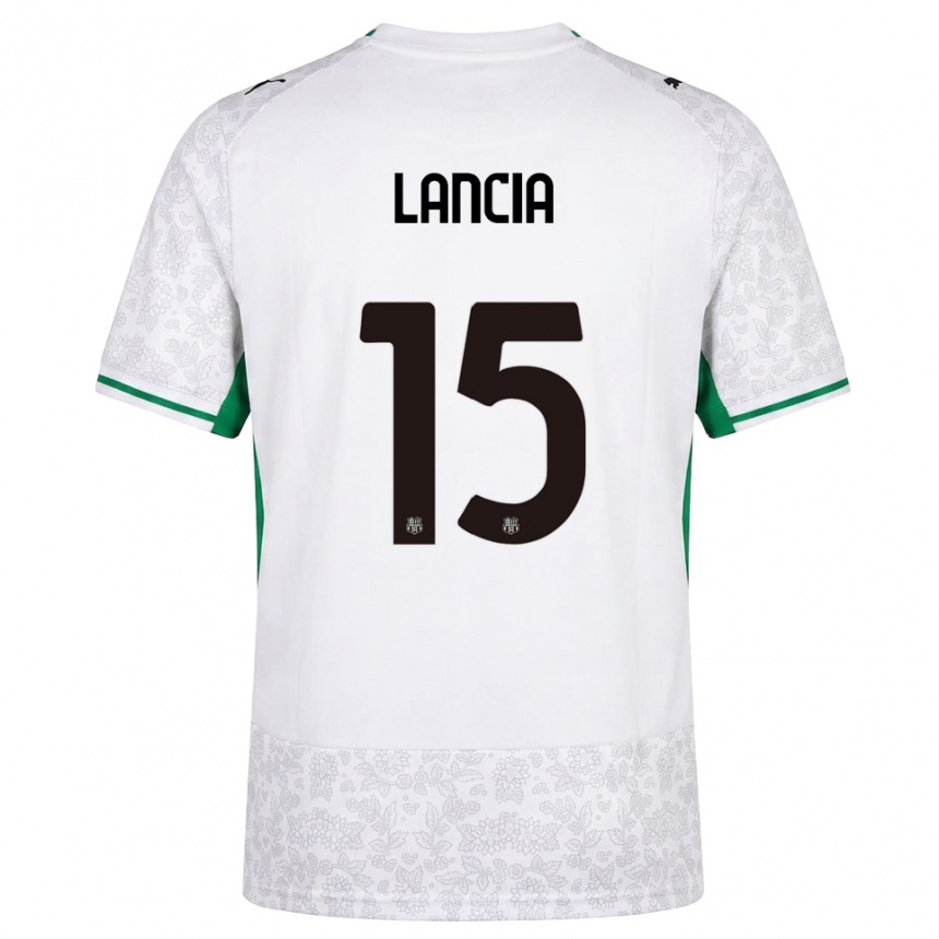ילדים כדורגל Filippo Lancia #15 לבן שחור ירוק הרחק ג'רזי 2026/27