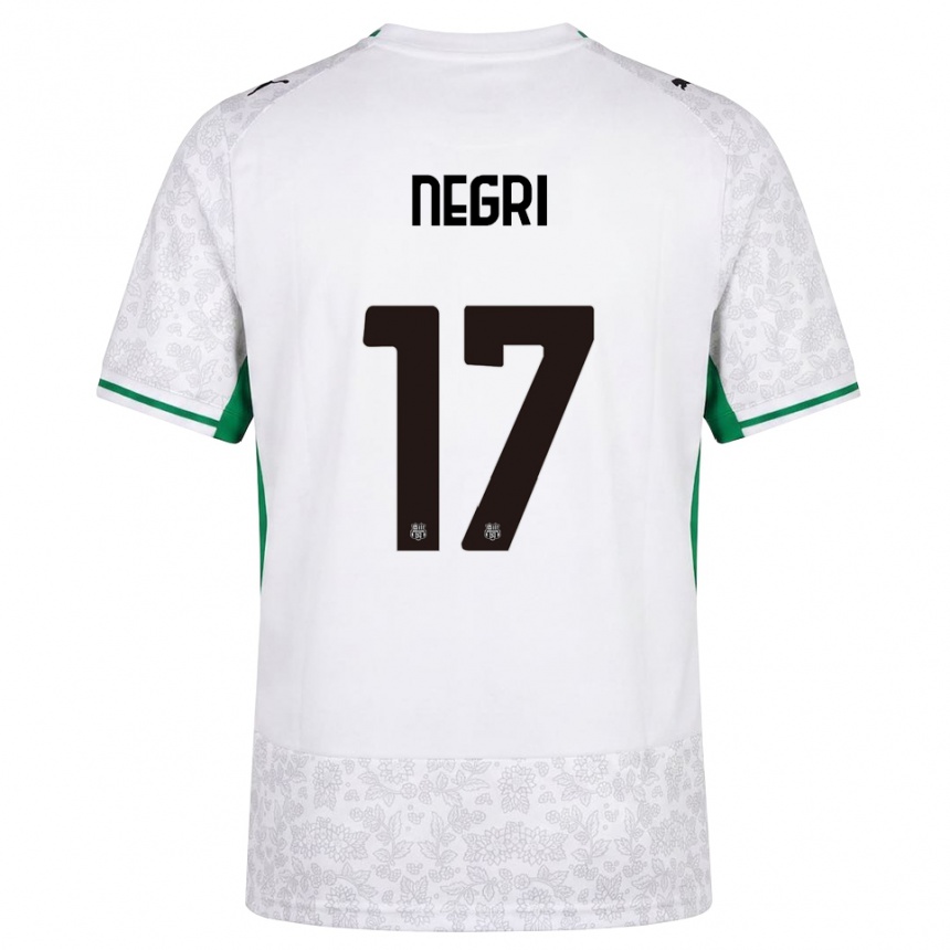 ילדים כדורגל Gabriele Negri #17 לבן שחור ירוק הרחק ג'רזי 2026/27