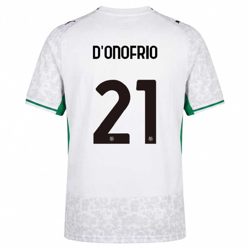 ילדים כדורגל Karol D'onofrio #21 לבן שחור ירוק הרחק ג'רזי 2026/27