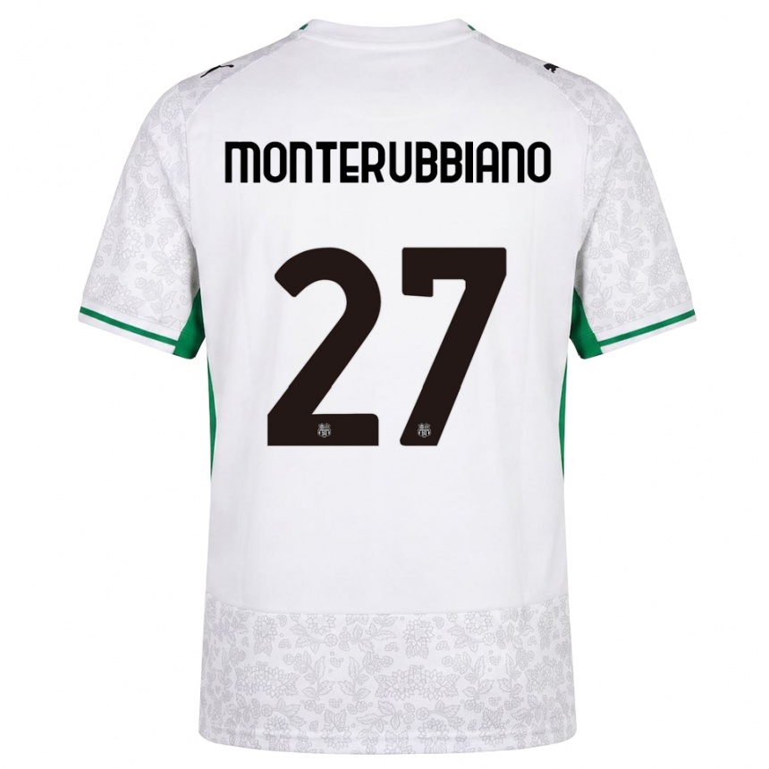 ילדים כדורגל Valeria Monterubbiano #27 לבן שחור ירוק הרחק ג'רזי 2026/27