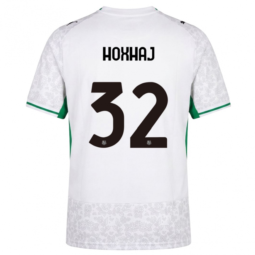 ילדים כדורגל Kristina Hoxhaj #32 לבן שחור ירוק הרחק ג'רזי 2026/27