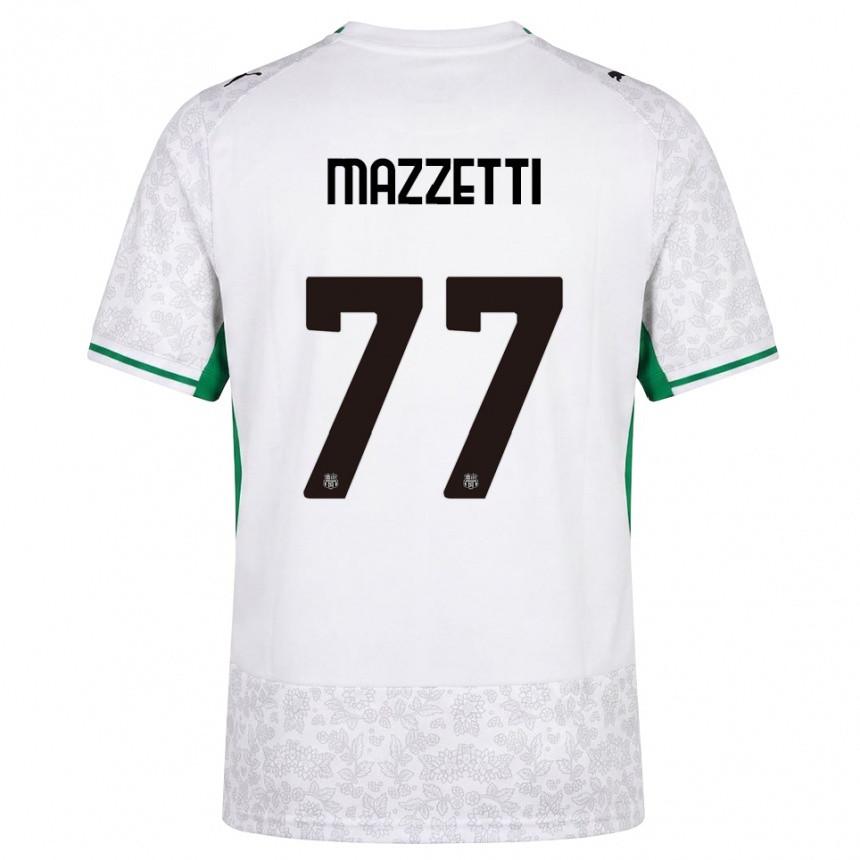 ילדים כדורגל Riccardo Mazzetti #77 לבן שחור ירוק הרחק ג'רזי 2026/27