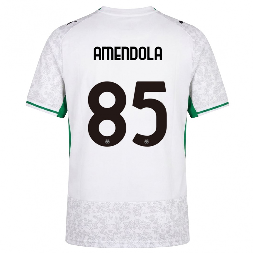 ילדים כדורגל Catello Amendola #85 לבן שחור ירוק הרחק ג'רזי 2026/27 ילדים כדורגל Catello Amendola #85 לבן שחור ירוק הרחק ג'רזי 2026/27