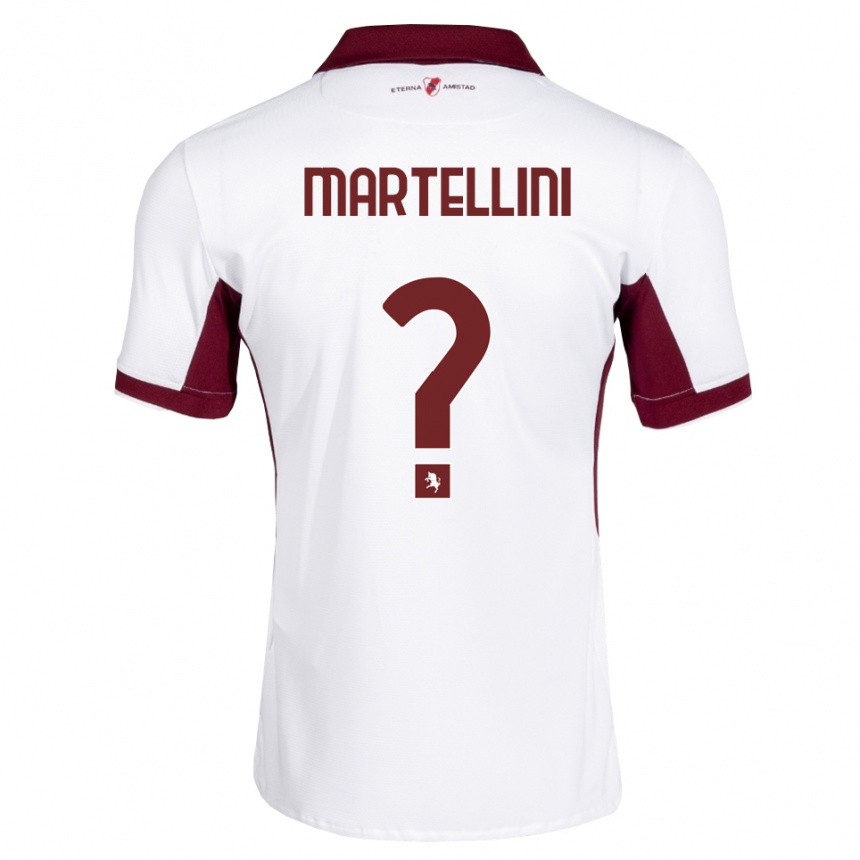 ילדים כדורגל Riccardo Martellini #0 בורדו לבן אדום הרחק ג'רזי 2026/27