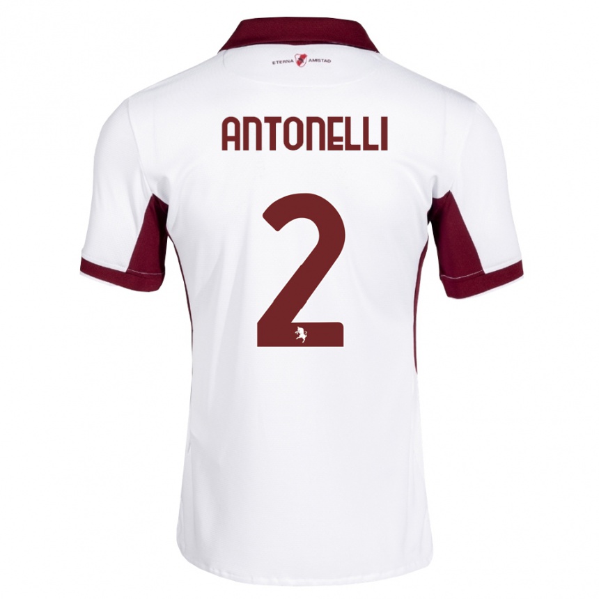 ילדים כדורגל Moise Antonelli #2 בורדו לבן אדום הרחק ג'רזי 2026/27