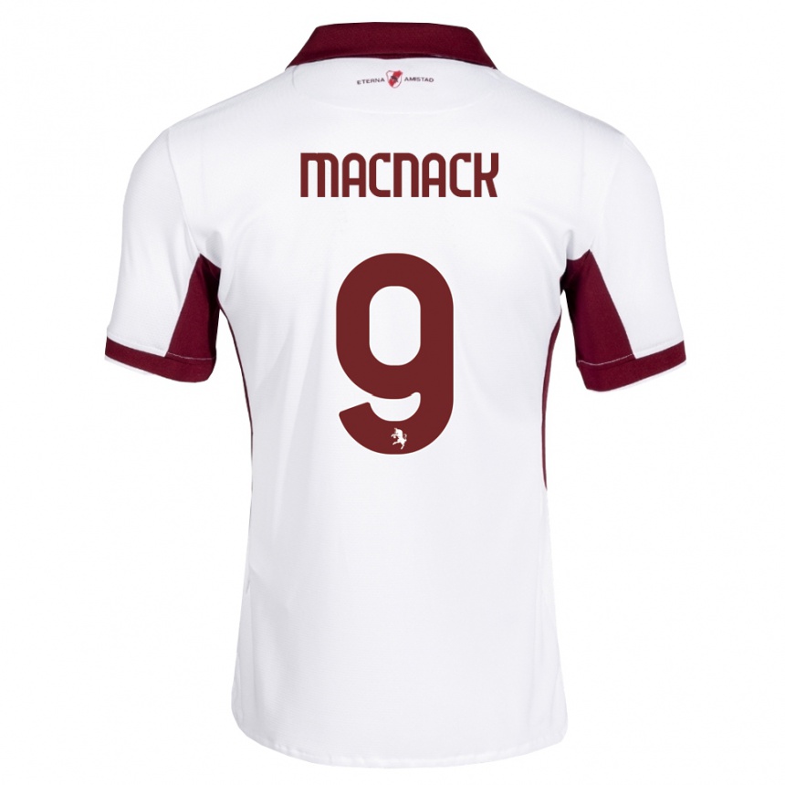 ילדים כדורגל Flynn Macnack #9 בורדו לבן אדום הרחק ג'רזי 2026/27