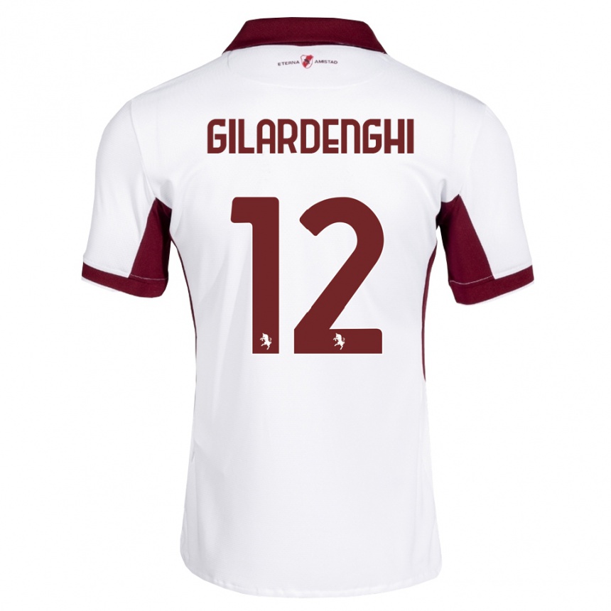 ילדים כדורגל Riccardo Gilardenghi #12 בורדו לבן אדום הרחק ג'רזי 2026/27