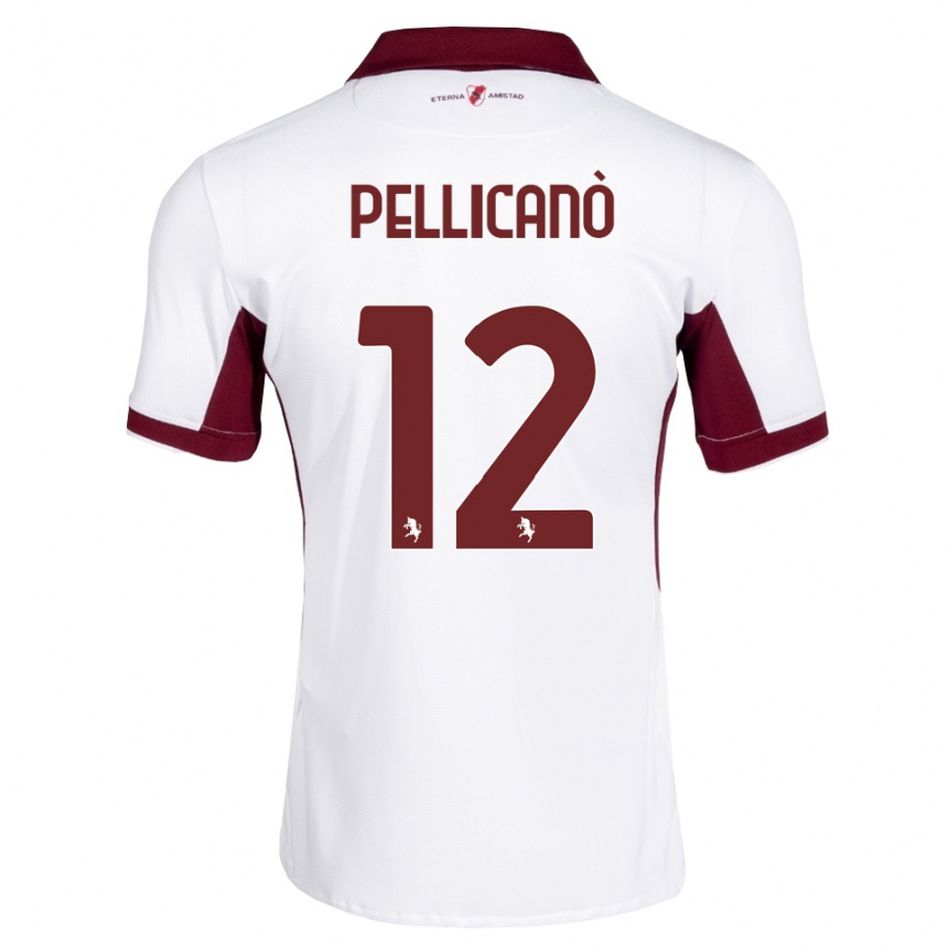 ילדים כדורגל Pasquale Pellicanò #12 בורדו לבן אדום הרחק ג'רזי 2026/27