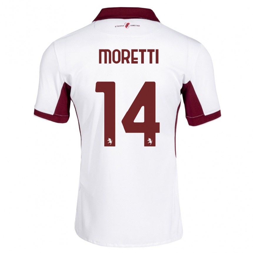 ילדים כדורגל Matias Moretti #14 בורדו לבן אדום הרחק ג'רזי 2026/27 ילדים כדורגל Matias Moretti #14 בורדו לבן אדום הרחק ג'רזי 2026/27