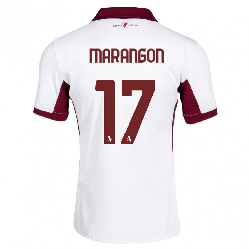 ילדים כדורגל Riccardo Marangon #17 בורדו לבן אדום הרחק ג'רזי 2026/27