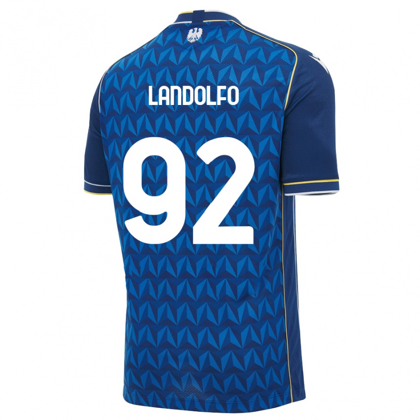 ילדים כדורגל Tommaso Landolfo #92 כחול מלכותי כחול הרחק ג'רזי 2026/27