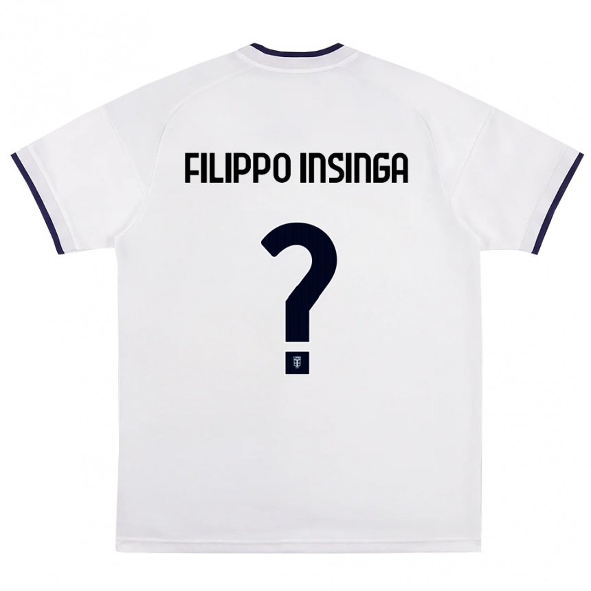 ילדים כדורגל Samuele Filippo Insinga #0 לבן אדום כחול מלכותי הרחק ג'רזי 2026/27
