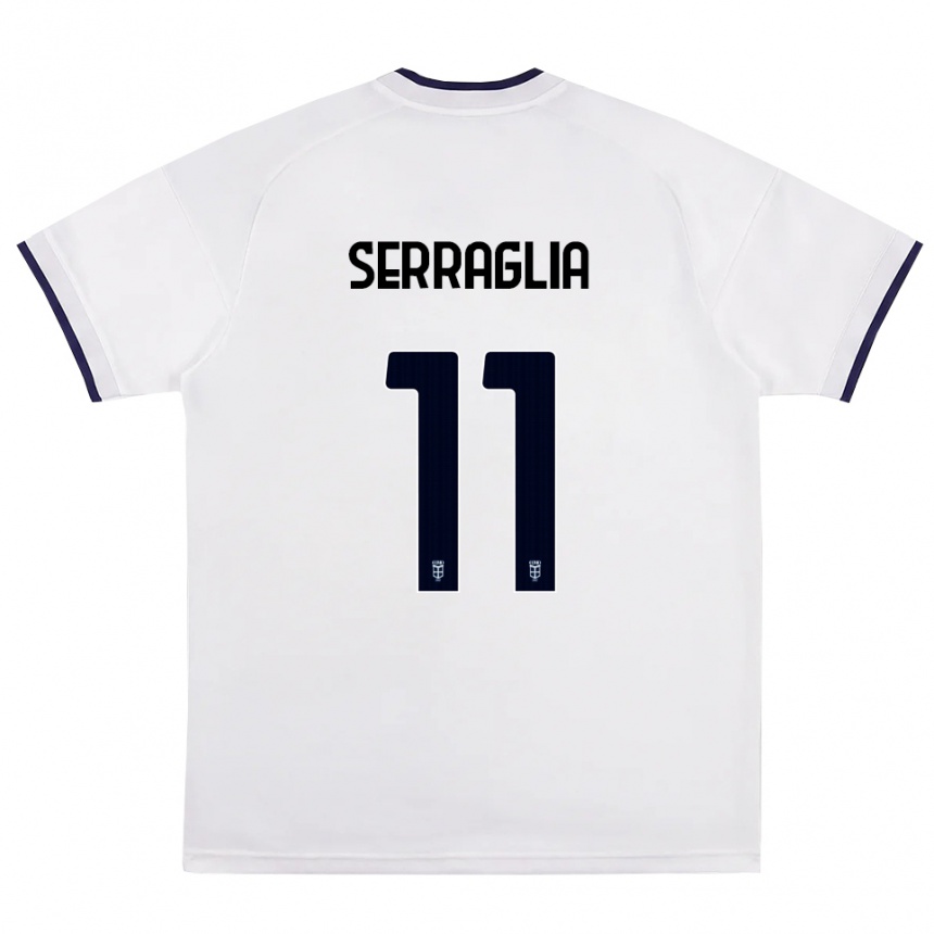 ילדים כדורגל Lucas Serraglia #11 לבן אדום כחול מלכותי הרחק ג'רזי 2026/27