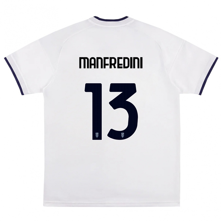 ילדים כדורגל Matteo Manfredini #13 לבן אדום כחול מלכותי הרחק ג'רזי 2026/27