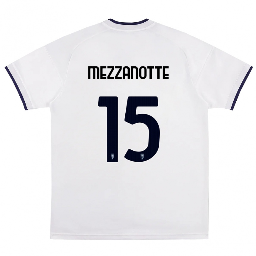 ילדים כדורגל Davide Mezzanotte #15 לבן אדום כחול מלכותי הרחק ג'רזי 2026/27