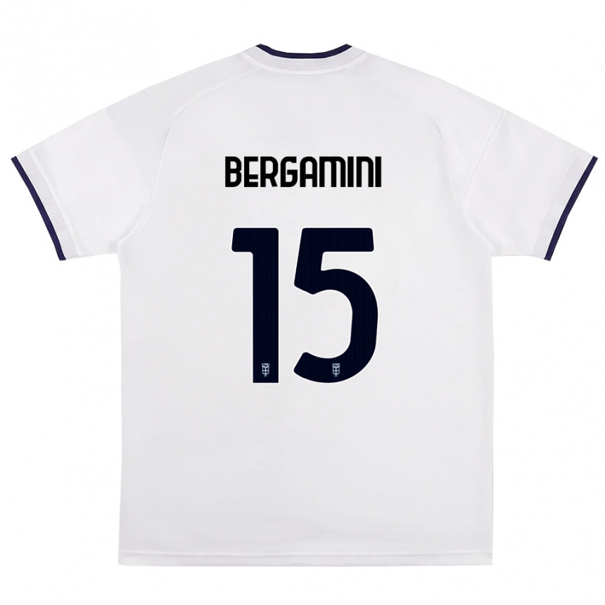 ילדים כדורגל Mattia Bergamini #15 לבן אדום כחול מלכותי הרחק ג'רזי 2026/27