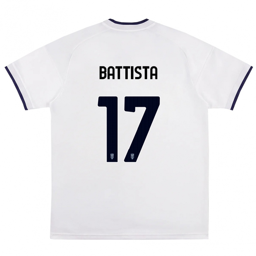 ילדים כדורגל Riccardo Battista #17 לבן אדום כחול מלכותי הרחק ג'רזי 2026/27