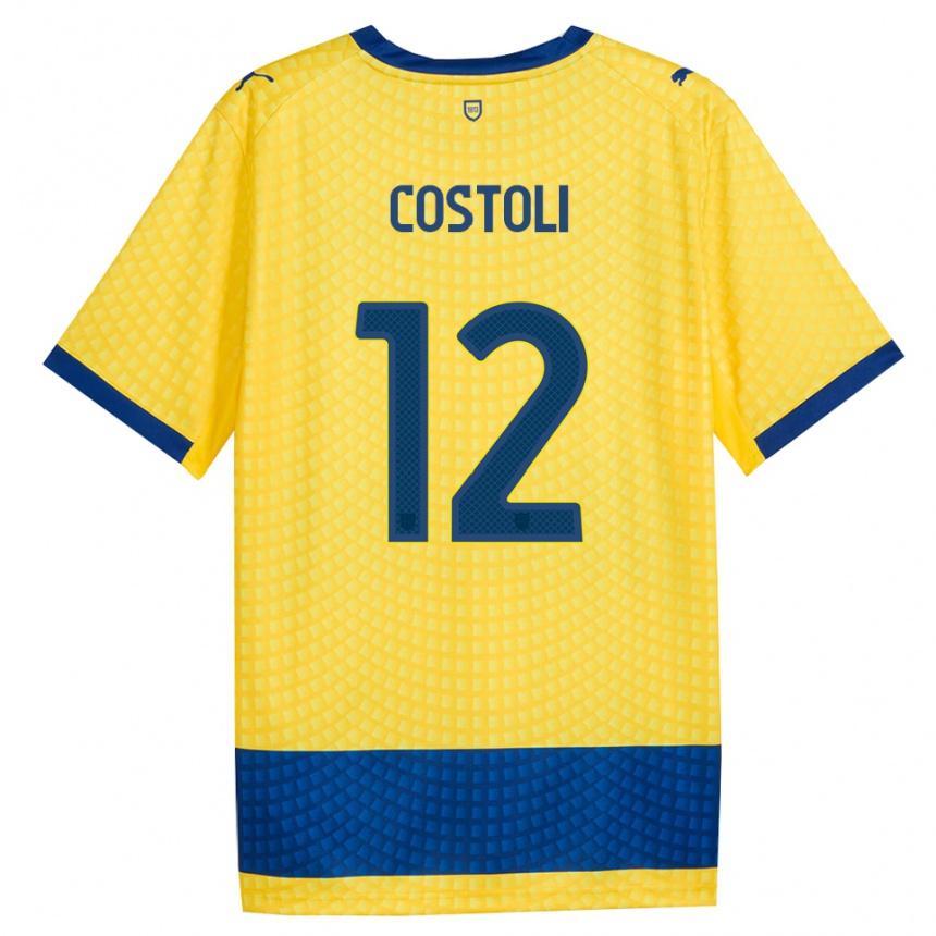 ילדים כדורגל Luca Costoli #12 צהוב כחול שחור הרחק ג'רזי 2026/27