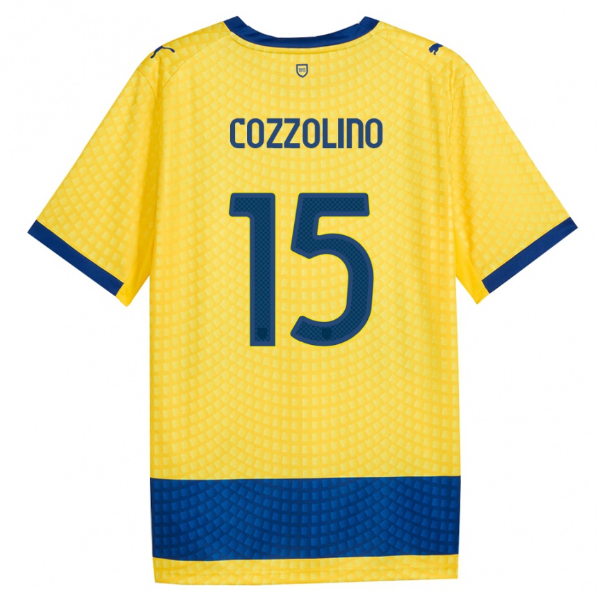 ילדים כדורגל Christian Cozzolino #15 צהוב כחול שחור הרחק ג'רזי 2026/27