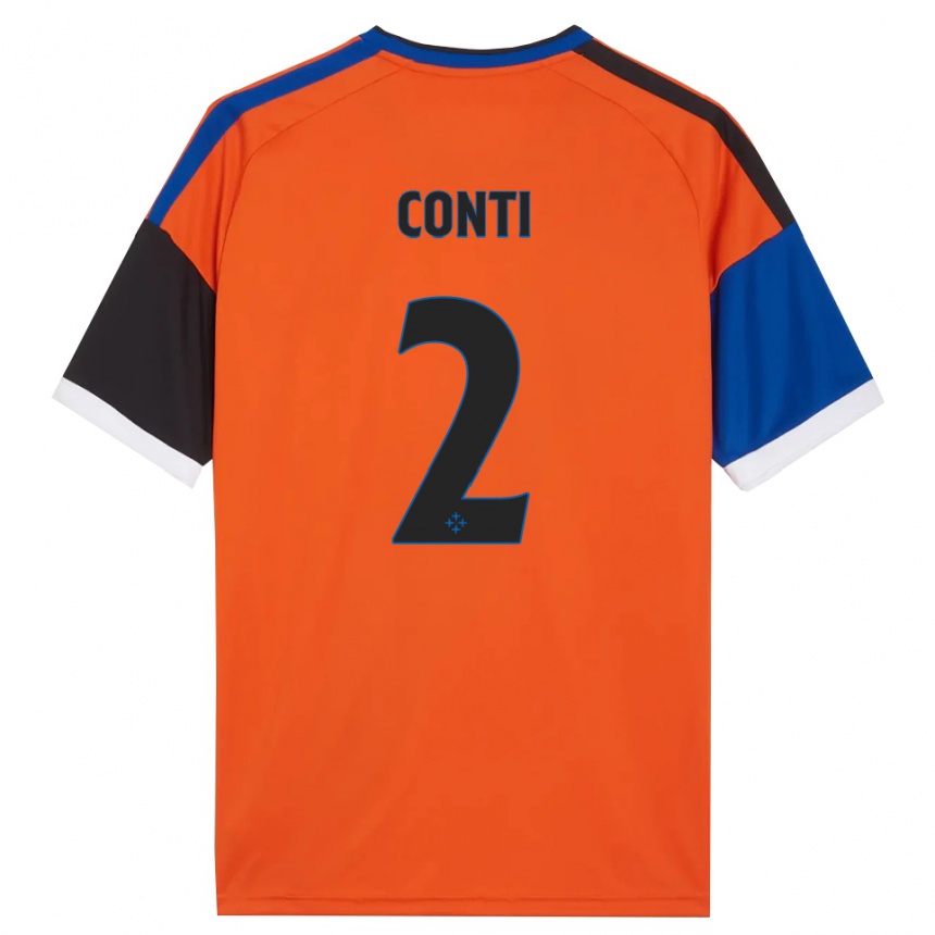 ילדים כדורגל Niccolò Conti #2 כתום כחול שחור לבן הרחק ג'רזי 2026/27