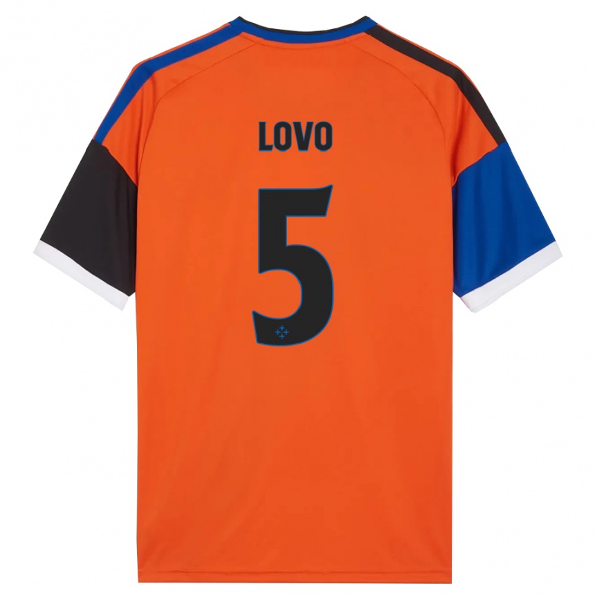 ילדים כדורגל Pietro Lovo #5 כתום כחול שחור לבן הרחק ג'רזי 2026/27