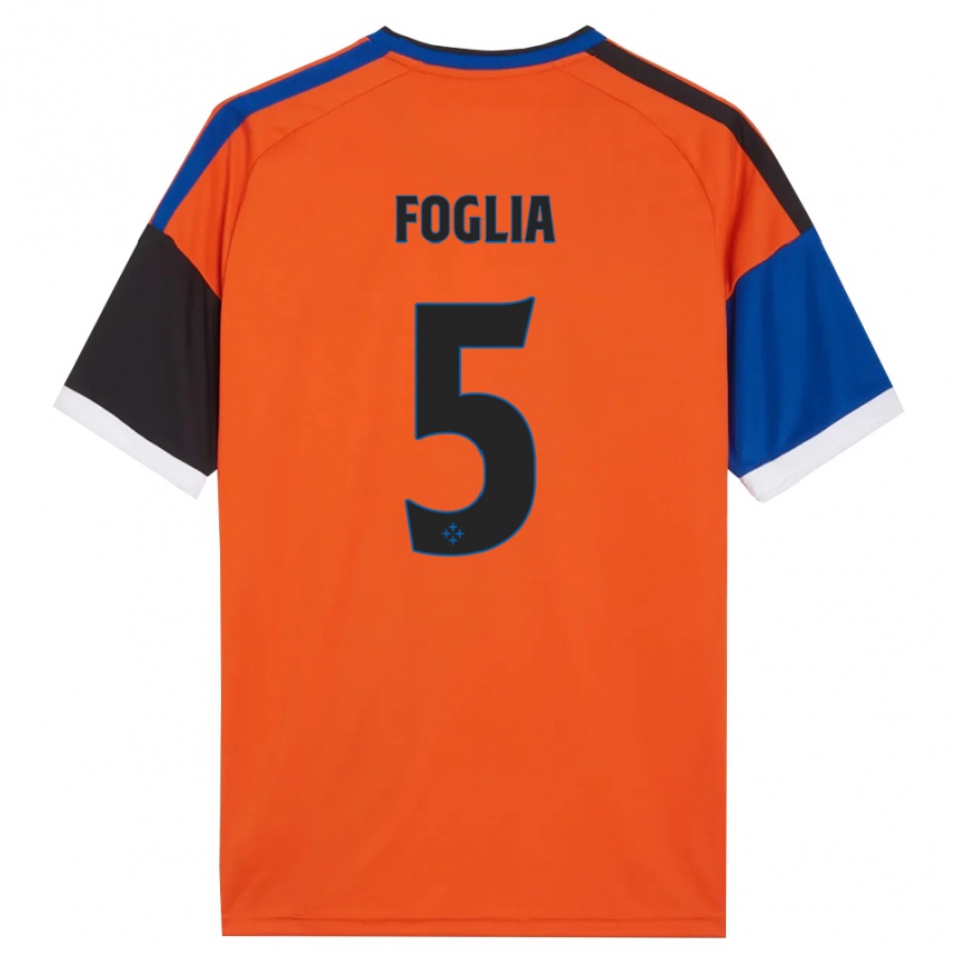 ילדים כדורגל Lorenzo Foglia #5 כתום כחול שחור לבן הרחק ג'רזי 2026/27 ילדים כדורגל Lorenzo Foglia #5 כתום כחול שחור לבן הרחק ג'רזי 2026/27
