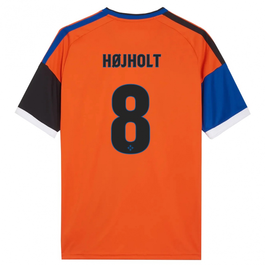 ילדים כדורגל Malthe Højholt #8 כתום כחול שחור לבן הרחק ג'רזי 2026/27