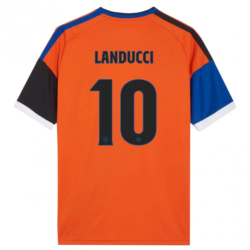 ילדים כדורגל Umberto Landucci #10 כתום כחול שחור לבן הרחק ג'רזי 2026/27